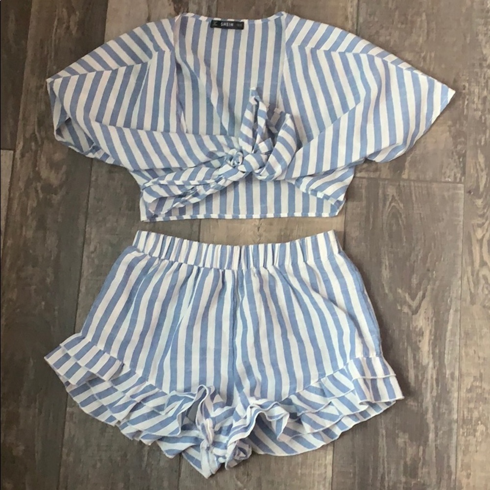 tie shirt and shorts set